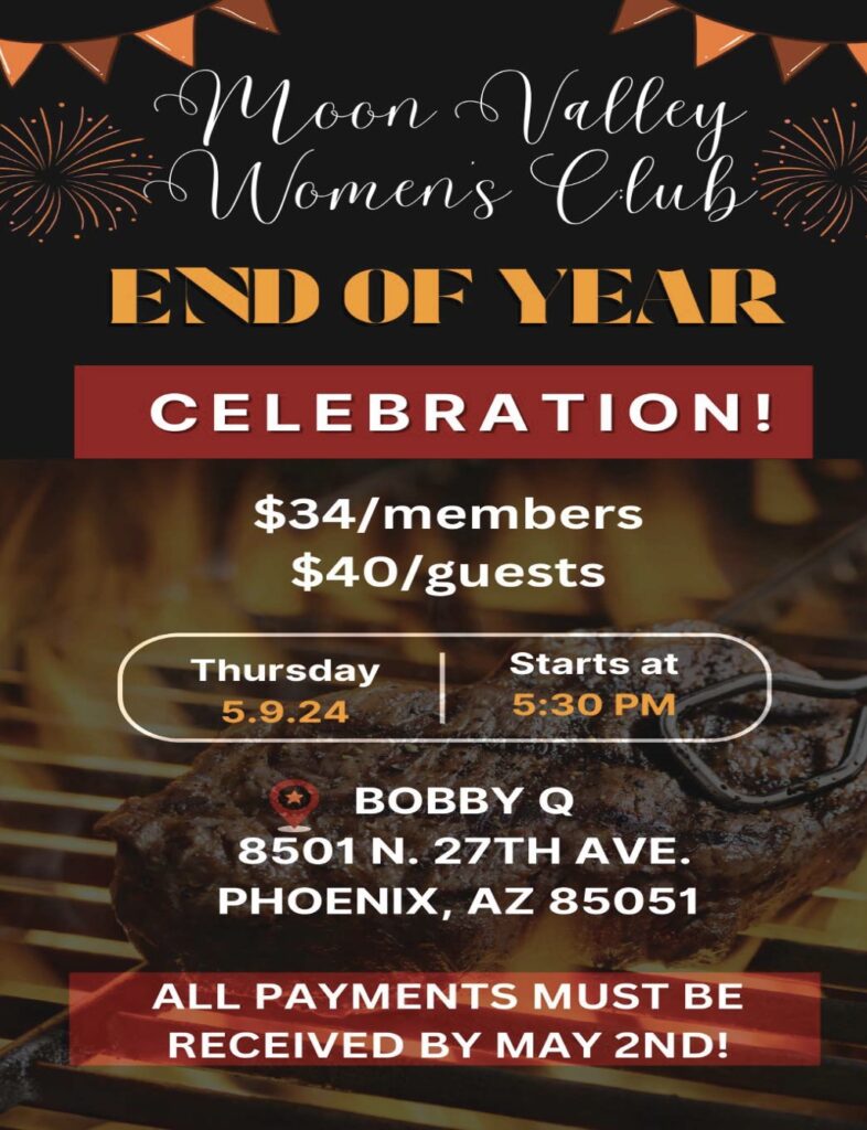 May 9th End of the Year Celebration and Fundraiser at BobbyQ
